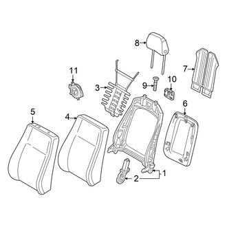 Audi OE - Seats & Tracks - Front Seat Components (Left Side Seat Back Parts, Sport Seat), (GUB Body Code)