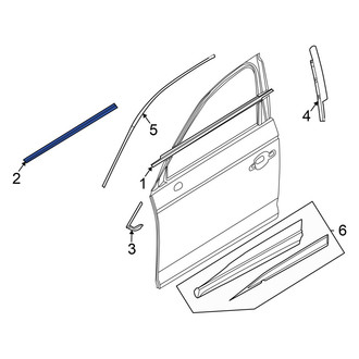 Audi OE - Front Left Door Window Belt Weatherstrip