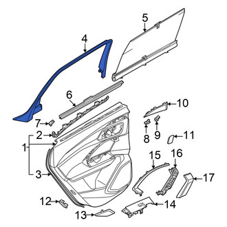 Audi OE - Rear Right Door Window Molding