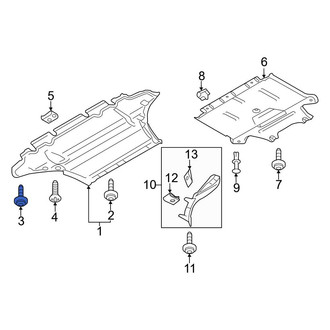 Audi OE - Radiator Support Splash Shield Guide Pin