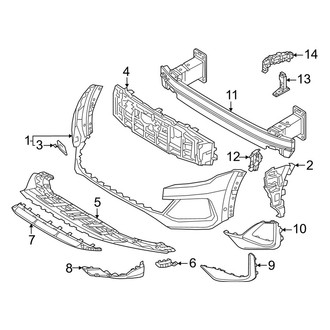Audi OE - Front Bumper & Grille - Bumper & Components (W/O S Line Type), (Premium / Premium Plus / Prestige)