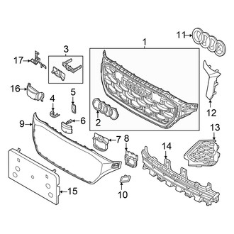 Audi OE - Front Bumper & Grille - Grille & Components