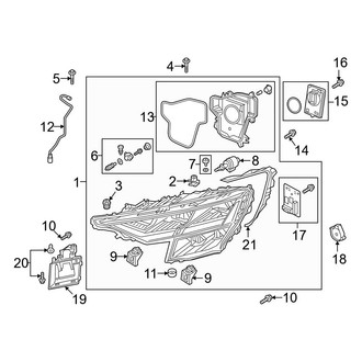 Audi OE - Front Lamps - Headlamp Components (Headlamp Code: 8IT, With Matrix Beam)