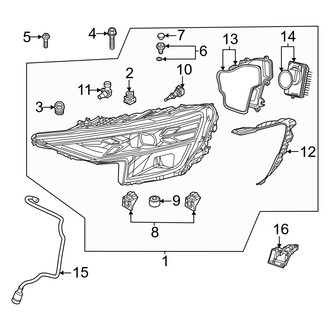 Audi OE - Front Lamps - Headlamp Components (Headlamp Code: 8IY, 8IZ, With Matrix Beam)