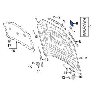 Audi OE - Front Left Hood Latch Striker Plate