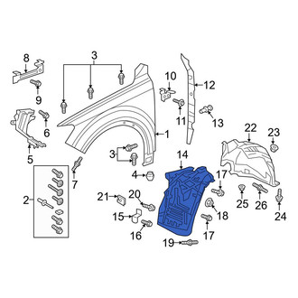 Audi OE - Front Left Forward Fender Splash Shield