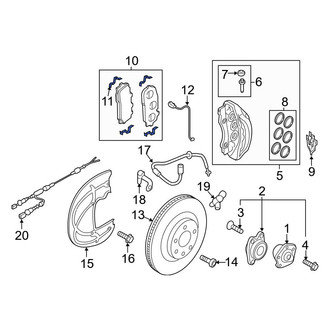 Audi OE - Front Disc Brake Anti-Rattle Clip