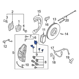 Audi OE - Front Disc Brake Anti-Rattle Clip