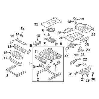 Audi OE - Seats & Tracks - Front Seat Components (Comfort Seats, Seat Cushion Components), (Prestige)