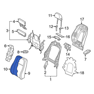 Audi OE - Front Left Seat Back Cushion Cover
