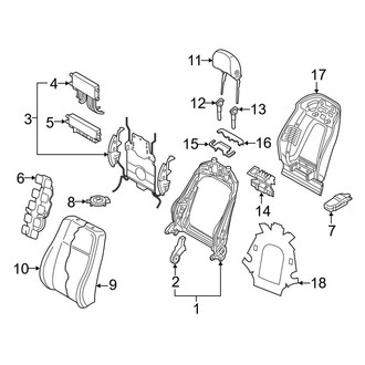 Audi OE - Seats & Tracks - Front Seat Components (Comfort Seats, Seat Back Components), (Prestige)