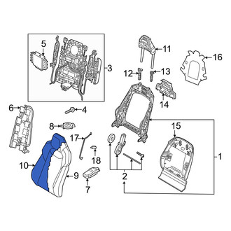 Audi OE - Front Left Seat Back Cushion Cover