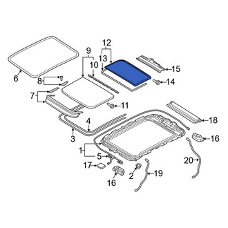 Audi OE - Rear Sunroof Glass