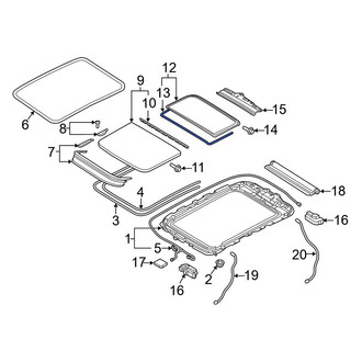 Audi OE - Rear Sunroof Glass Seal