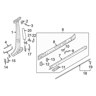 Audi OE - Pillars, Rocker & Floor - Center Pillar & Rocker (Premium / Premium Plus / Prestige)