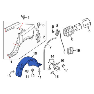 Audi OE - Rear Left Quarter Panel Splash Shield