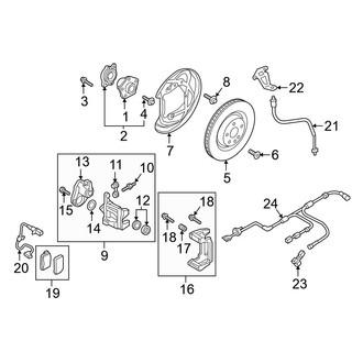 Audi OE - Rear Suspension - Brake Components (Premium / Premium Plus / Prestige)