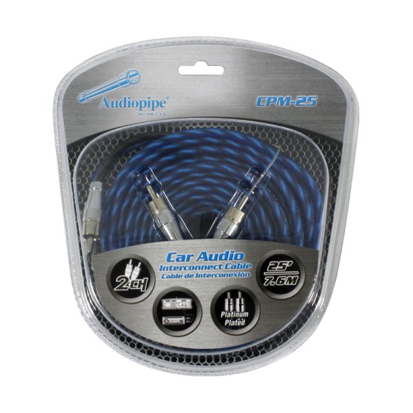 Audiopipe® - 25' 2-Channel Audio RCA Cables with Ultra-Flexible PVC Blended Jacket & Platinum Plated Connectors