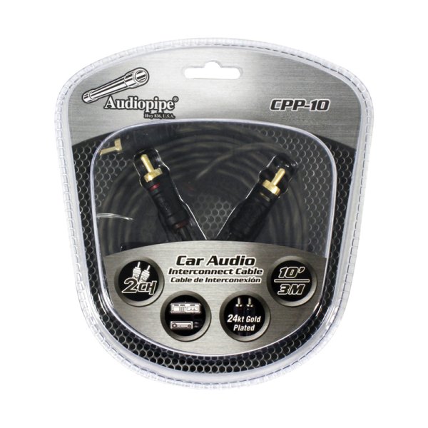 Audiopipe® - 10' 2-Channel Audio RCA Cables with Ultra-Flexible PVC Blended Jacket & Gold Plated Connectors