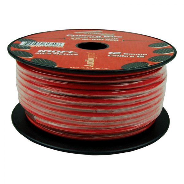 Audiopipe® - 12 AWG Single 100' Red Stranded TWP Primary Wire