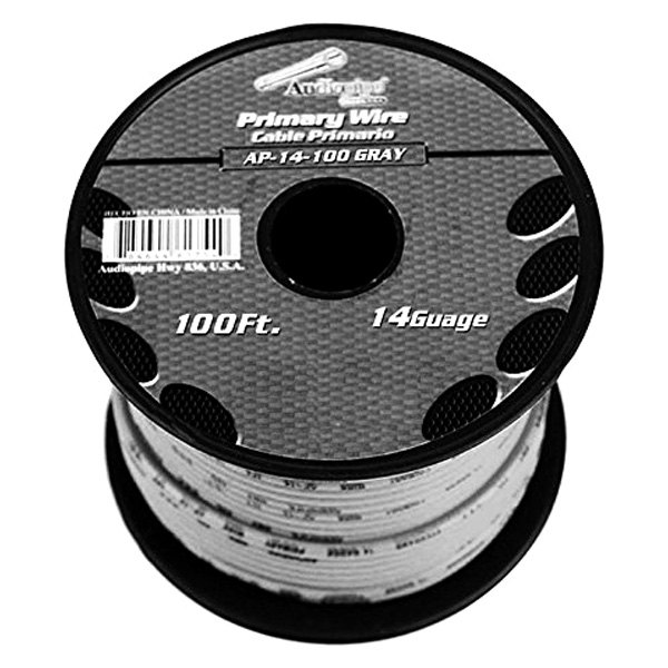 Audiopipe® - 14 AWG Single 100' Gray Stranded TWP Primary Wire