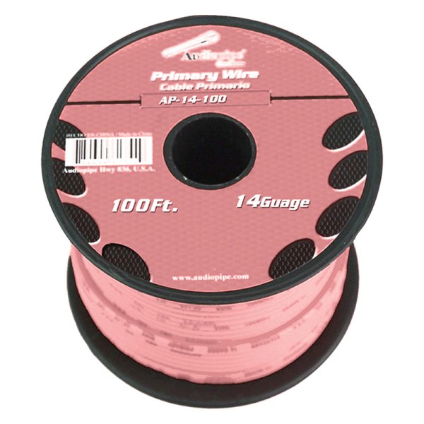 Audiopipe® - 14 AWG Single 100' Pink Stranded TWP Primary Wire