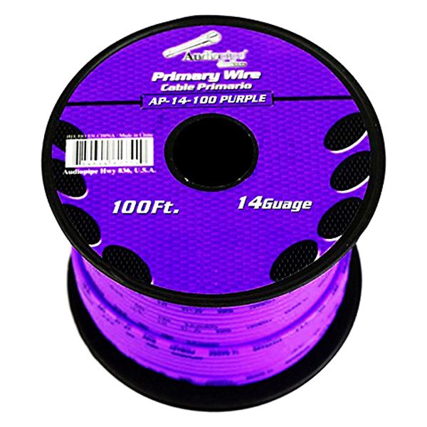 Audiopipe® - 14 AWG Single 100' Purple Stranded TWP Primary Wire