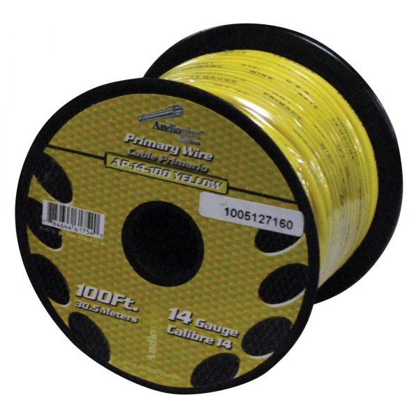 Audiopipe® - 14 AWG Single 100' Yellow Stranded TWP Primary Wire