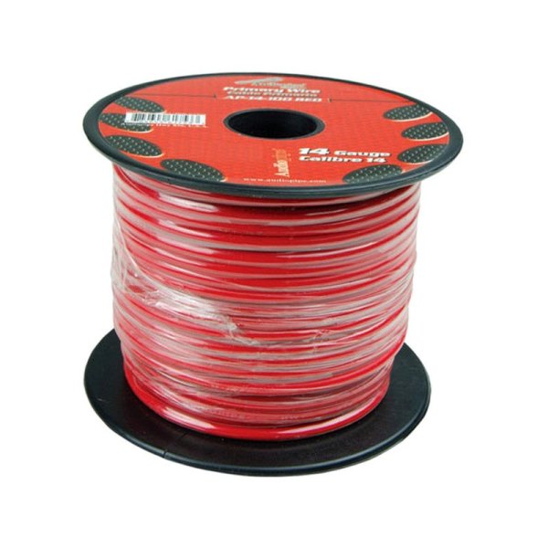 Audiopipe® - 14 AWG Single 500' Red Stranded TWP Primary Wire