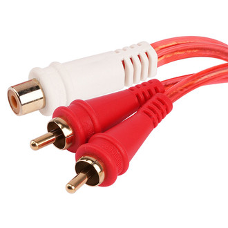 Audiopipe® - Female to 2 Male Oxygen Free RCA Audio Splitter