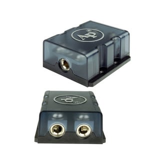Audiopipe® - ANL Fused Satin Chrome Plated 2-Position Power Distribution Block (1 x 0/1 or 4 AWG In, 2 x 0/1 or 4 AWG Out)