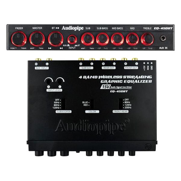 Audiopipe® - 4-Band Wireless Streaming Graphic Audio Equalizer with Bluetooth
