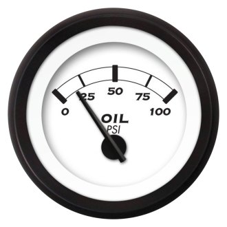 Red Ring Face, Red Classic Needles, Black Bezels Aurora Instruments 4047 American Retro Rodder Oil Pressure Gauge