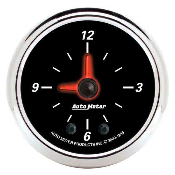 Auto Meter® - Designer Black II Series 2-1/16" Clock Gauge, 12 Hour