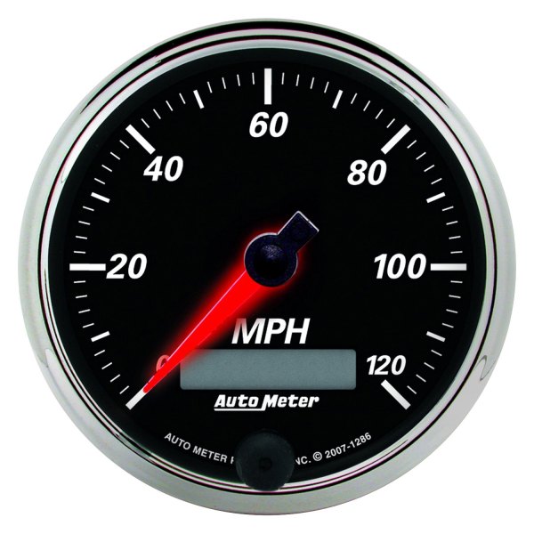 Auto Meter® - Designer Black II Series 3-3/8" Speedometer Gauge, 0-120 MPH