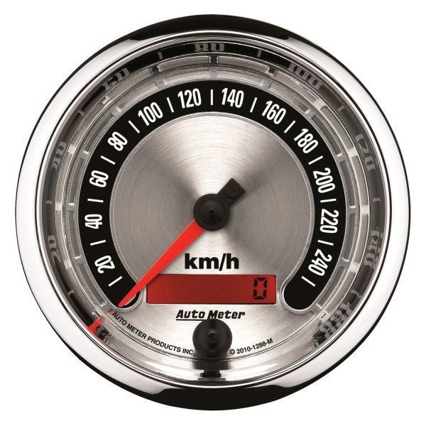 Auto Meter® - American Muscle Series 3-3/8" Speedometer Gauge, 0-260 KPH