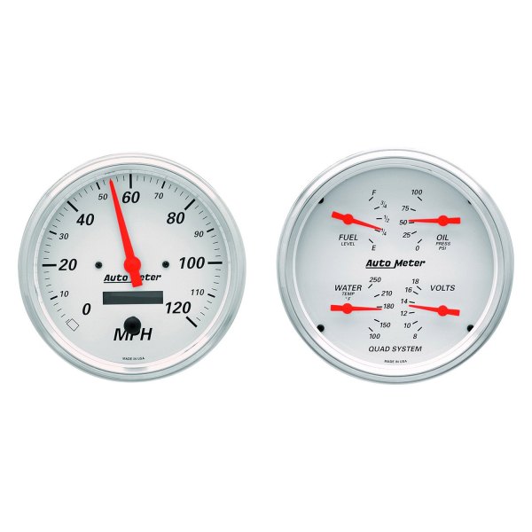 Auto Meter® - Arctic White Series 5" Quad and Speedometer Gauge