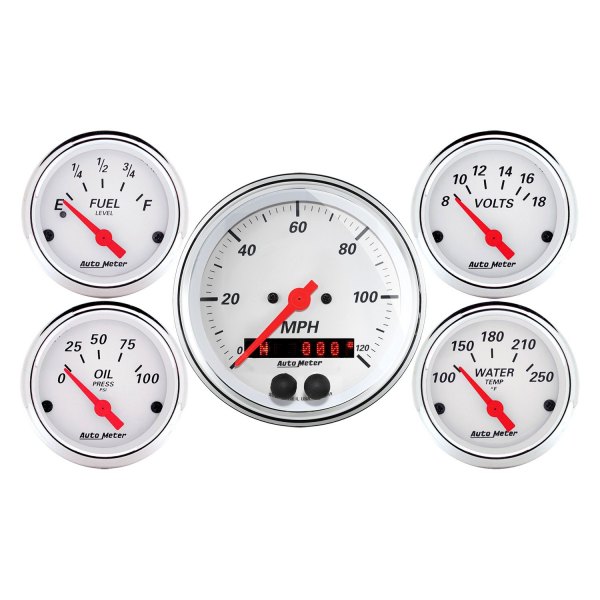 Auto Meter® - Arctic White Series 5-Piece Kit