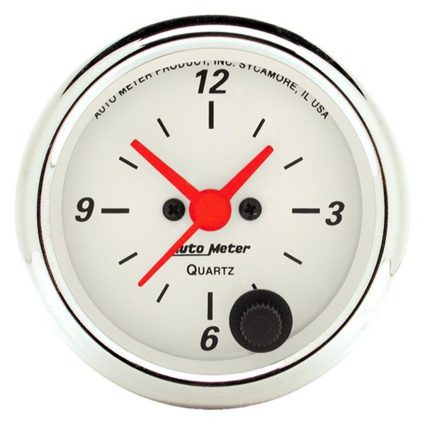 Auto Meter® - Arctic White Series 2-1/16" Clock Gauge, 12 Hour