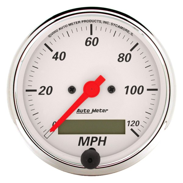 Auto Meter® - Arctic White Series 3-1/8" Speedometer Gauge, 0-120 MPH