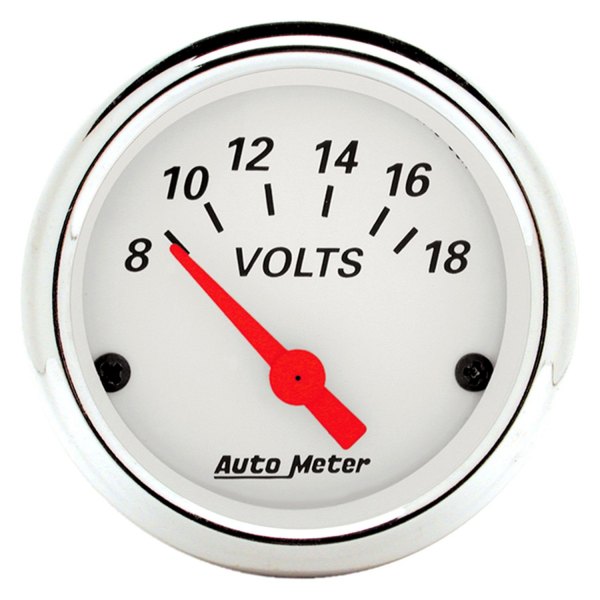 Auto Meter® - Arctic White Series 2-1/16" Voltmeter Gauge, 8-18V