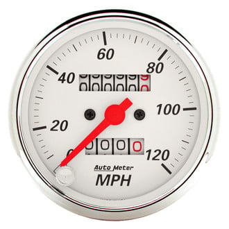 Auto Meter® 1396 - Arctic White Series 3-1/8" Speedometer Gauge, 0-120 MPH