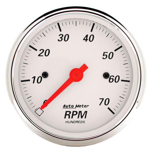 Auto Meter® - Arctic White Series 3-1/8" In-Dash Tachometer Gauge, 0-7,000 RPM