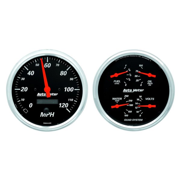 Auto Meter® - Designer Black Series 5" Quad and Speedometer Gauge