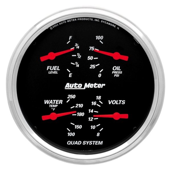 Auto Meter® - Designer Black Series 5" Quad Gauge