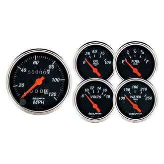 Auto Meter® - Designer Black Series 5-Piece Kit