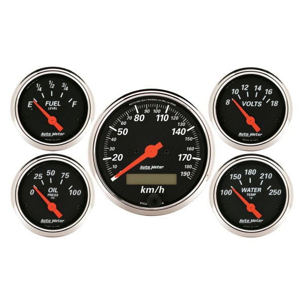 Auto Meter® - Designer Black Series 5-Piece Kit