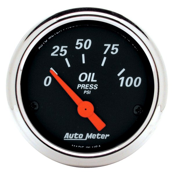 Auto Meter® - Designer Black Series 2-1/16" Oil Pressure Gauge, 0-100 PSI