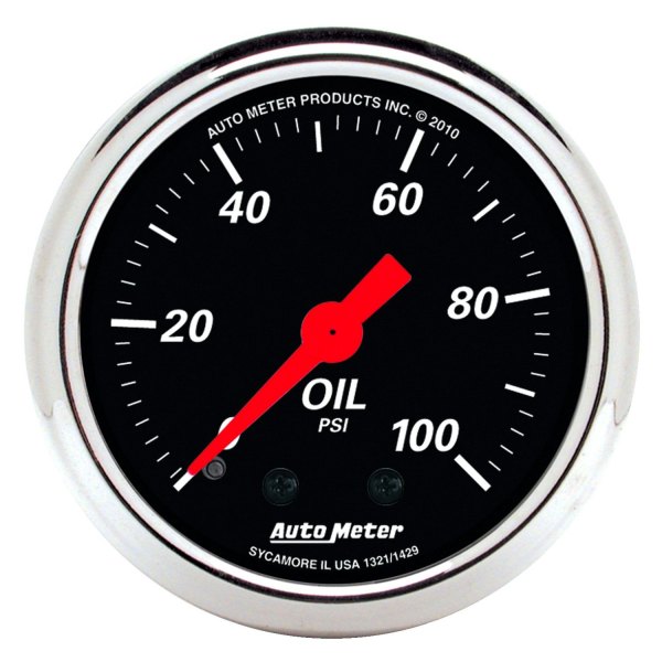 Auto Meter® - Designer Black Series 2-1/16" Oil Pressure Gauge, 0-100 PSI