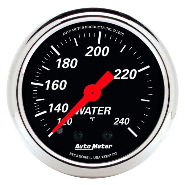 Auto Meter® - Designer Black Series 2-1/16" Water Temperature Gauge, 120-240 F